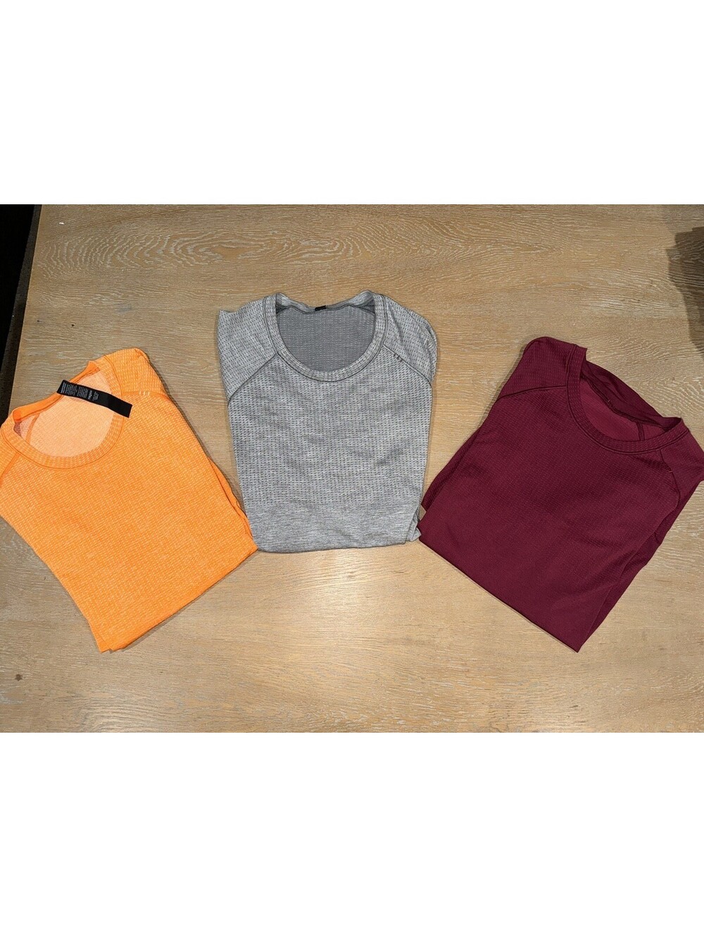 Lululemon Men's Metal Vent Short Sleeve Tees Sz M Lot Of 3 Orange Berry Gray
